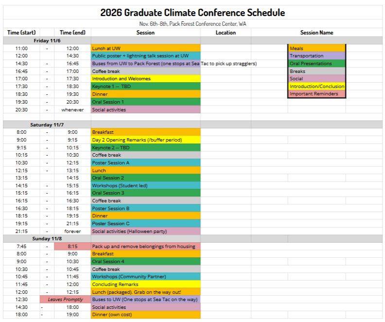 Conference schedule